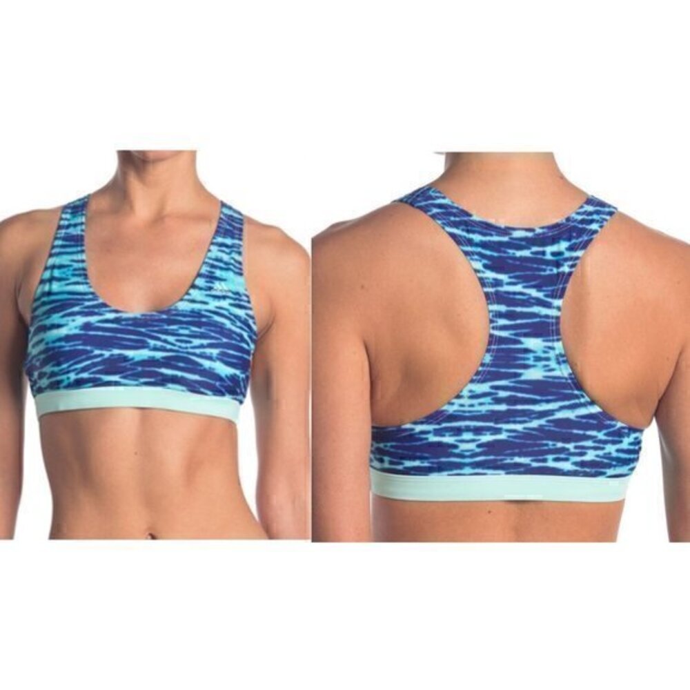 Adidas Nouveau Blue Tie Dye Sport Bra Sz L NWT